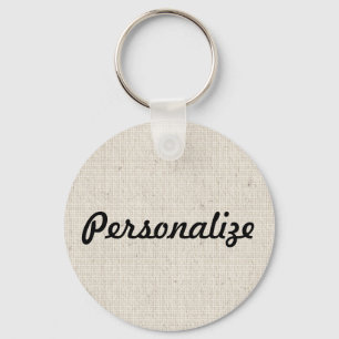 Personalize This Linen Look Keychain