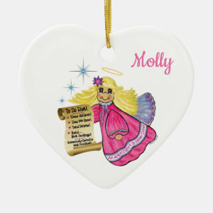 Personalize This Little Angel's To Do List Ceramic Ornament