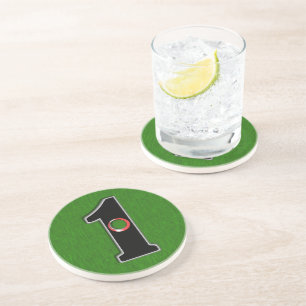 Personalize this Lucky Golfer Hole in One Design! Coaster