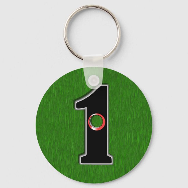 Personalize this Lucky Golfer Hole in One Design! Keychain (Front)