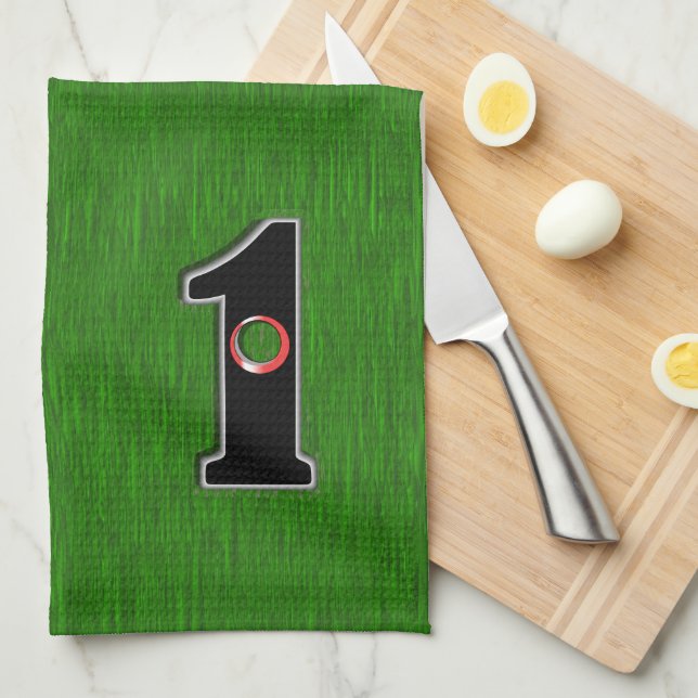 Personalize this Lucky Golfer Hole in One Design!  Kitchen Towel (Quarter Fold)