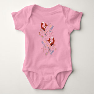 Personalize this Modern Fox Woodland Pattern Baby Bodysuit
