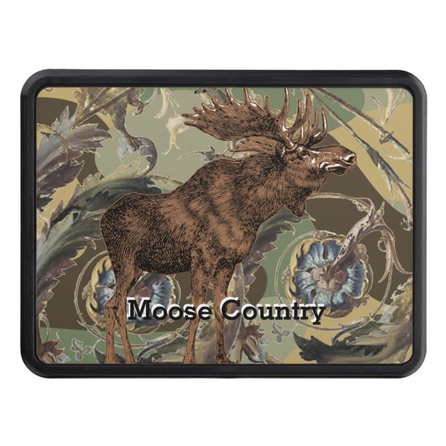 Personalize this Moose Country Camo Trailer Hitch Cover (Front)