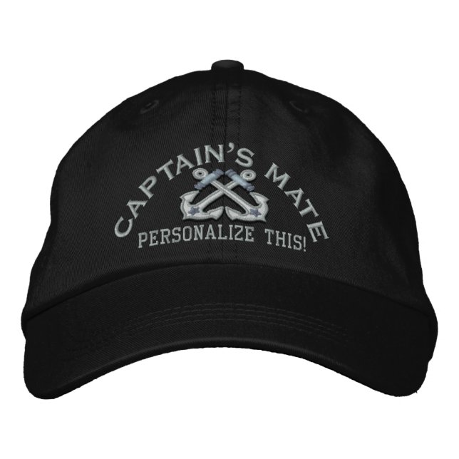 Personalize This Name Location Business Nautical Embroidered Hat (Front)