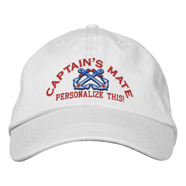 Personalize This Name Location Business Nautical Embroidered Hat (Front)