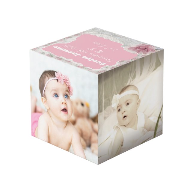 Personalize this Photo Cube with Your Baby's Pics (Back Angled)