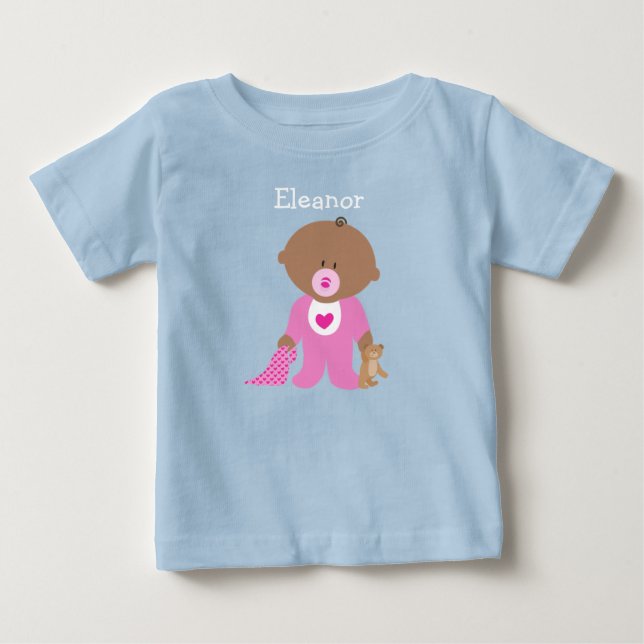 Personalize this Pink Baby One Piece Tee (Front)