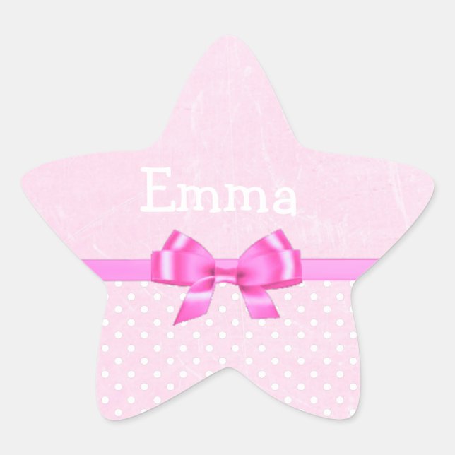 Personalize this Pink Glitter Star Sticker (Front)