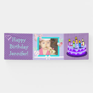 Personalize this Purple Birthday Girl Banner