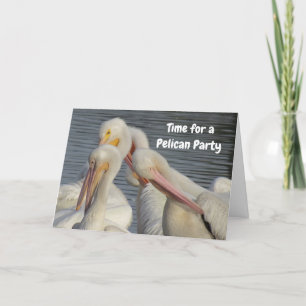 Personalize This Quartet of Pelicans Birthday Card
