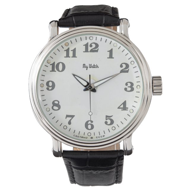 Personalize this retro large numbers watch for men (Front)