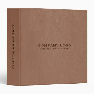 Personalize This Simple Brown Faux Leather Texture Binder
