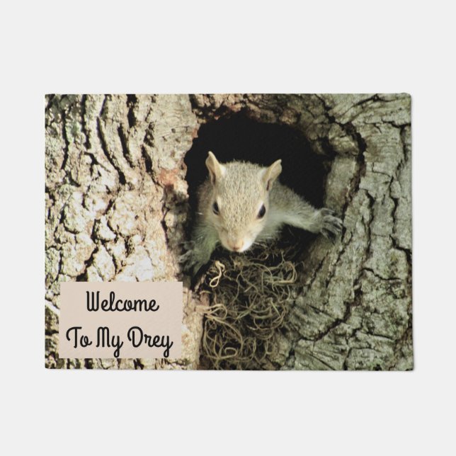 Personalize This Squirrel Doormat (Front)