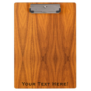 Personalize this Teak Wood Veneer Print Clipboard