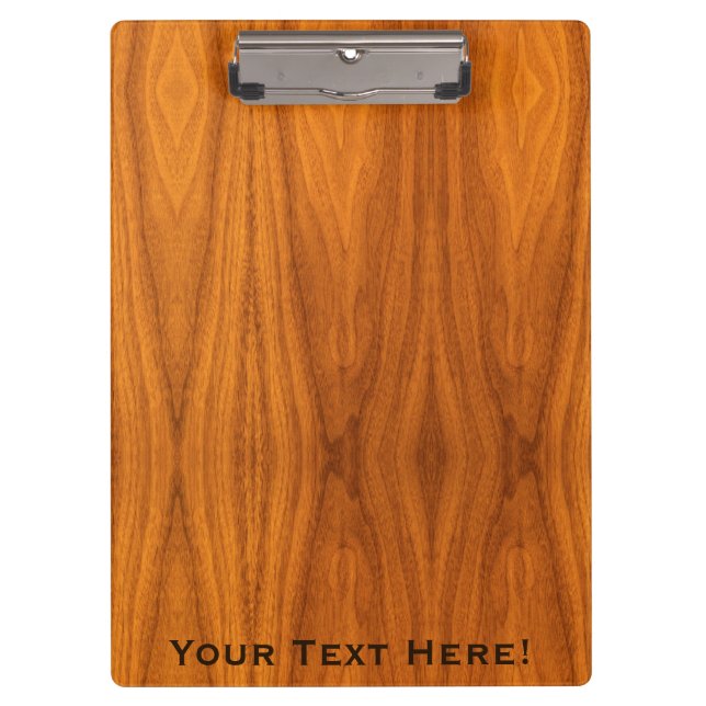 Personalize this Teak Wood Veneer Print Clipboard (Front)