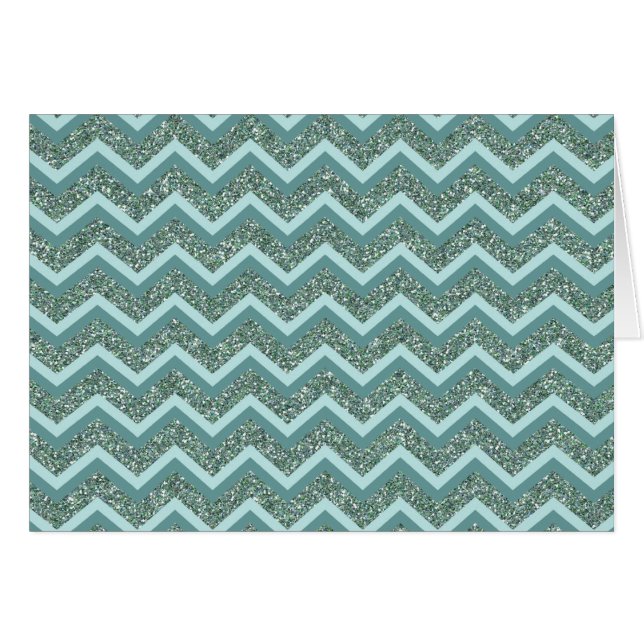Personalize this Teal Glitter ZigZag (Front Horizontal)