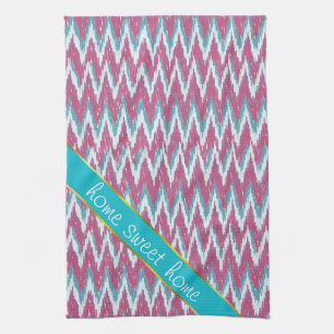 Personalize this Teal Glitter ZigZag  - Customized Kitchen Towel