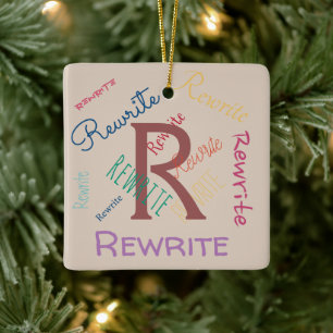Personalize this template, family name, ceramic ornament