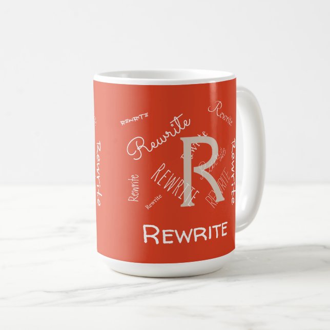 Personalize this template, MONOGRAM, FAMILY, NAME, Coffee Mug (Front Right)