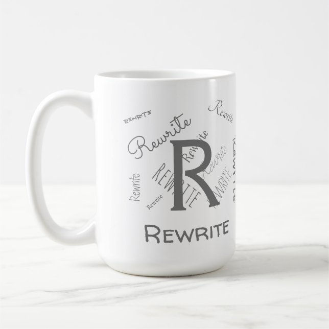 Personalize this template, MONOGRAM, FAMILY, NAME, Coffee Mug (Left)