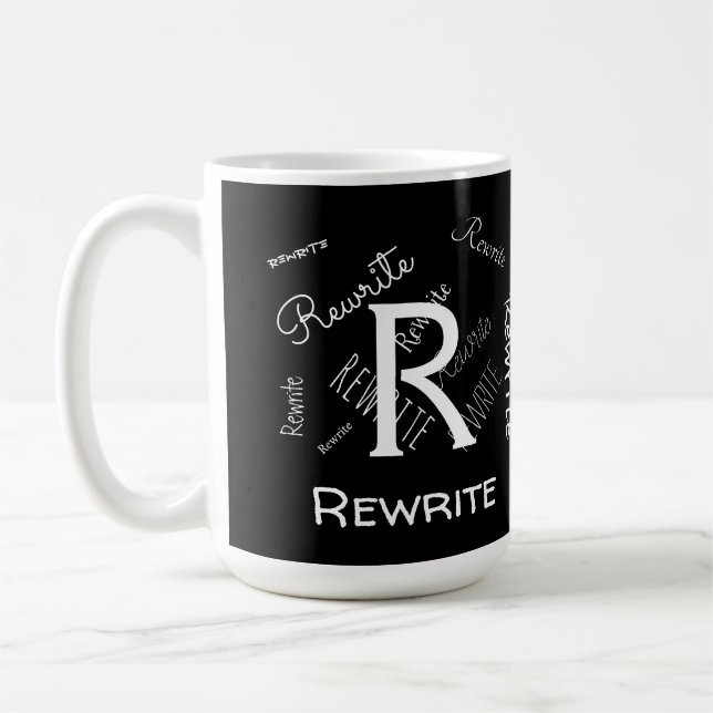 Personalize this template, MONOGRAM, FAMILY, NAME, Coffee Mug (Left)