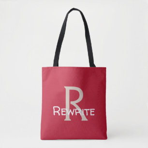 Personalize this template, MONOGRAM, FAMILY, NAME, Tote Bag