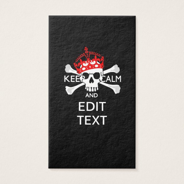 Personalize this Text Keep Calm Crossbones Skull (Front)