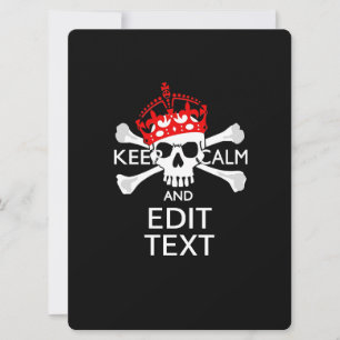 Personalize this Text Keep Calm Crossbones Skull