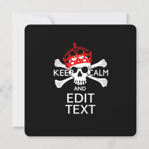 Personalize this Text Keep Calm Crossbones Skull