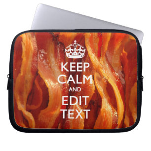 Personalize This with Keep Calm and Bacon Decor Laptop Sleeve