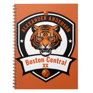 Personalize Tiger Basketball  Notebook