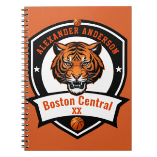 Personalize Tiger Basketball  Notebook