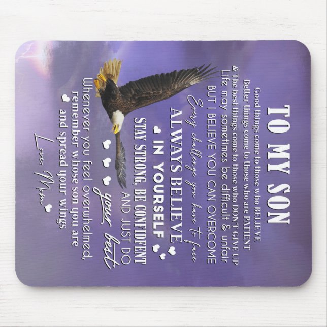 Personalize To My Son From Love Mom Gift Mouse Pad (Front)