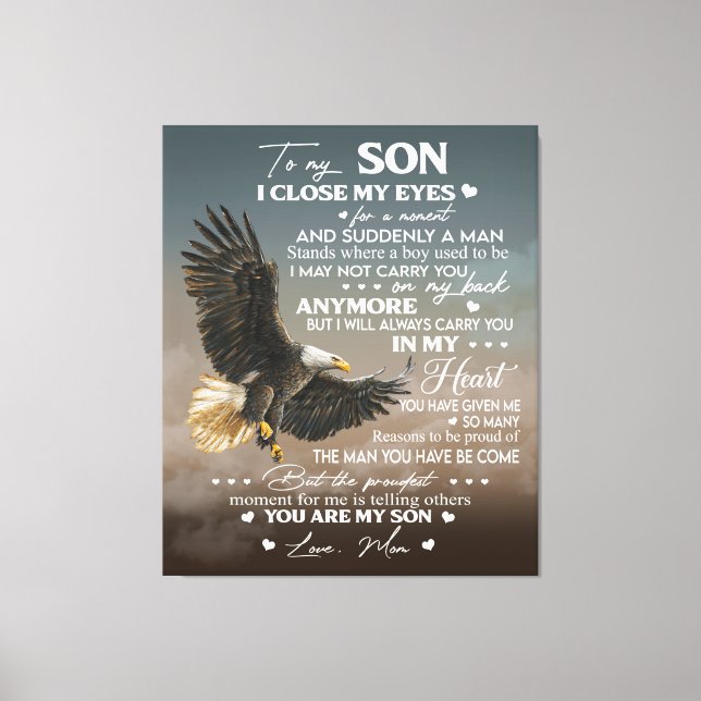 Personalize To My Son From Love Mom Gifts Canvas Print (Front)