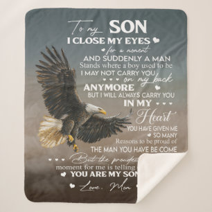 Personalize To My Son From Love Mom Gifts Sherpa Blanket