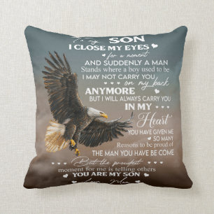 Personalize To My Son From Love Mom Gifts Throw Pillow
