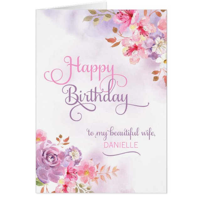Personalize to Wife, Happy Birthday (Front)