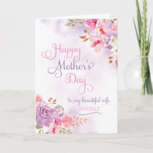 Personalize to Wife, Happy Mother's Day Card