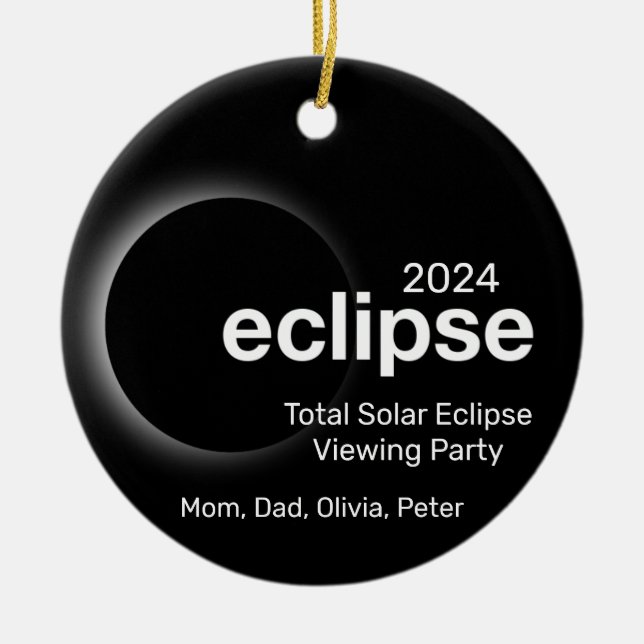Personalize Total Solar Eclipse 2024 Ceramic Ornament (Front)