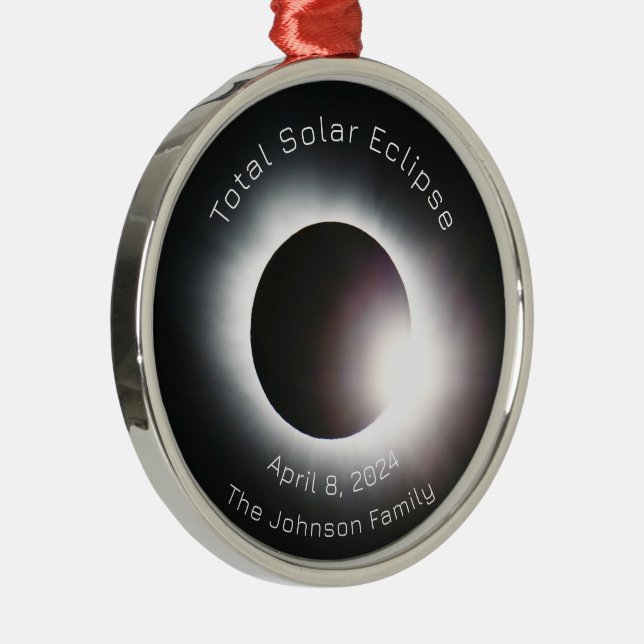 Personalize Total solar eclipse 2024 Metal Ornament (Right)