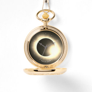 Personalize Total Solar Eclipse 2024 pocket  Watch