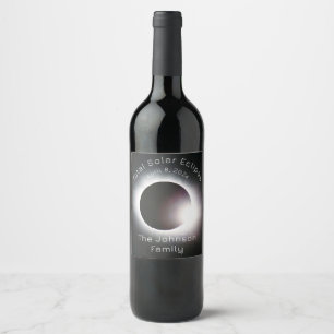 Personalize Total solar eclipse 2024 Wine Label