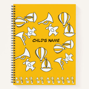 Personalize Toy Collection Kids Yellow            Notebook
