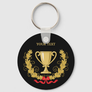 Personalize Trophy Cup [dark] Keychain