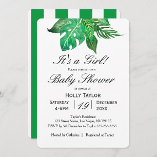 Personalize Tropical Jungle Baby Shower Invitation