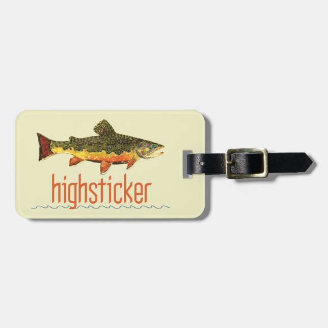 Personalize Trout FishiNG Luggage Tag (Front Horizontal)