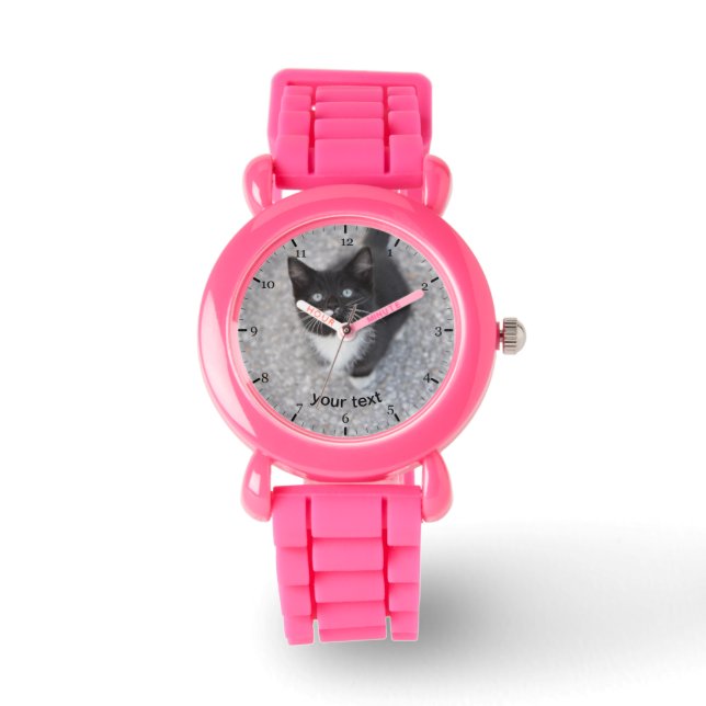 Personalize Tuxedo black kitten Watch (Front)