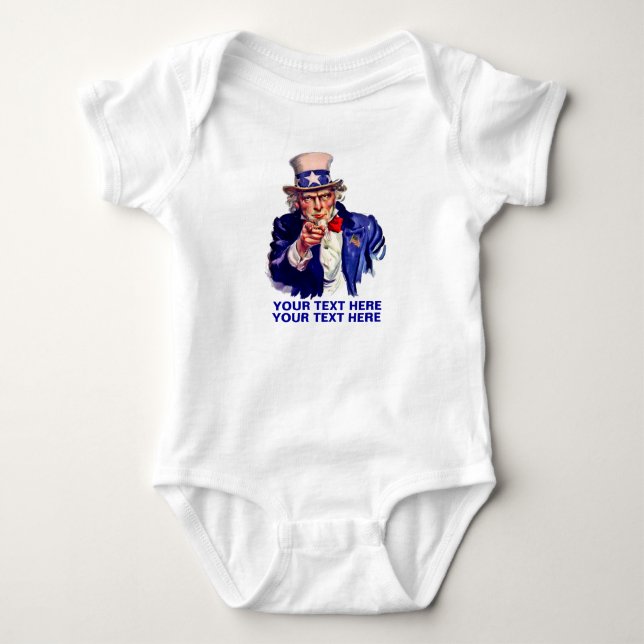 Personalize Uncle Sam Baby Bodysuit (Front)