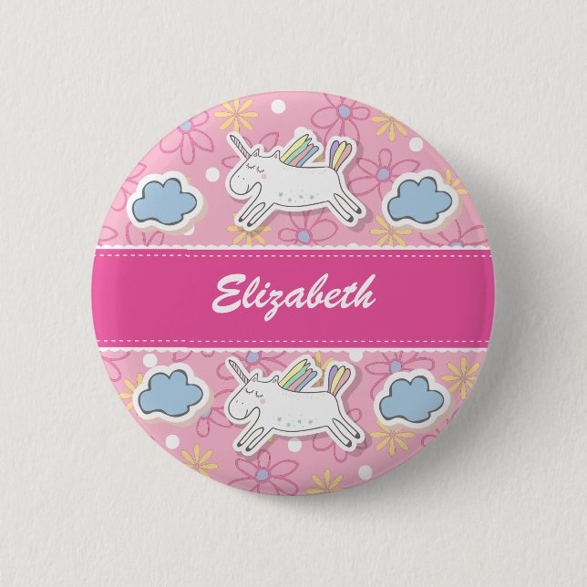 Personalize, Unicorn Badge. 2 Inch Round Button (Front)