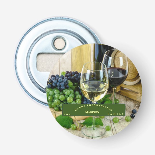 Personalize Unique Thanksgiving Bottle Opener (Front)